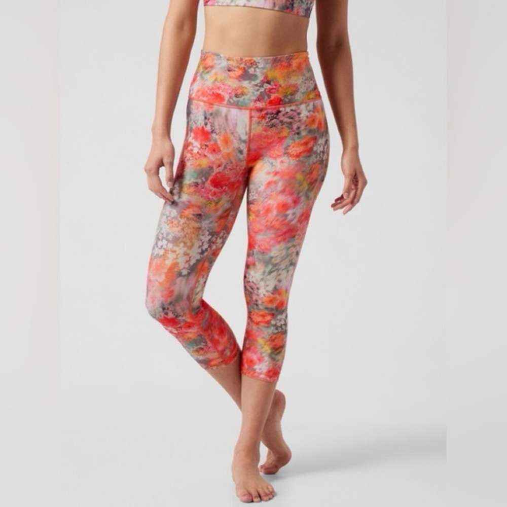 Athleta Salutation Stash Pocket Printed 7/8 Leggings Women’s Size M